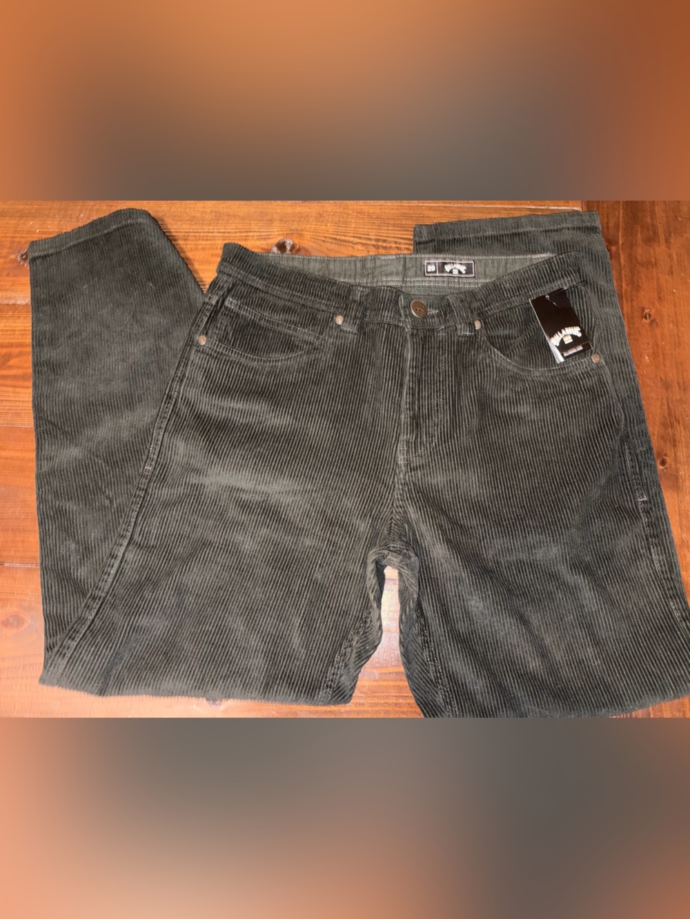 Billabong Men's Dark Green Corduroy Pants